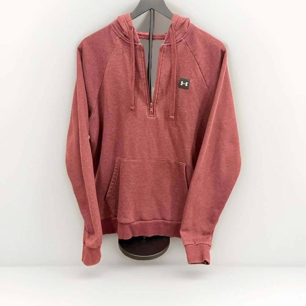 Under Armour Mens 1/4 Zip Pullover Hoodie Sweatshirt Burgundy Red (Size
Medium